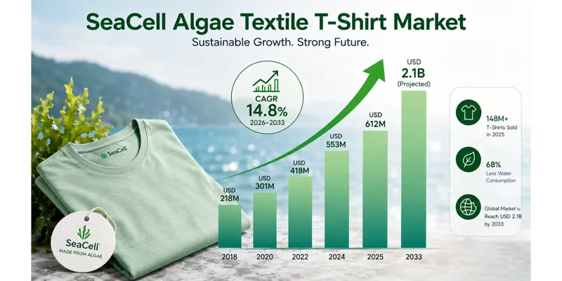 SeaCell Algae Textile T-Shirt Market to Surpass USD 2.1 Billion by 2033 Amid 14.8% CAGR Growth